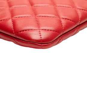 Chanel Red Medium Quilted Lambskin O Case Clutch 8