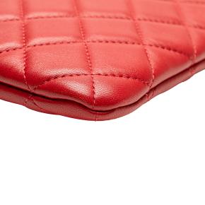 Chanel Red Medium Quilted Lambskin O Case Clutch 9