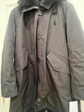 Yves Salomon Grey Fur Lined Fox Trim Hooded Parka 9