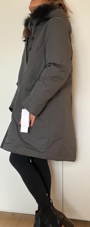 Yves Salomon Grey Fur Lined Fox Trim Hooded Parka 13