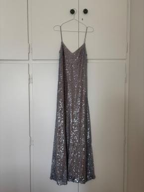 Galvan Silver Sequin Evening Dress 2