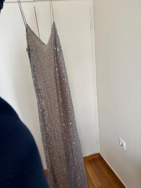 Galvan Silver Sequin Evening Dress 4
