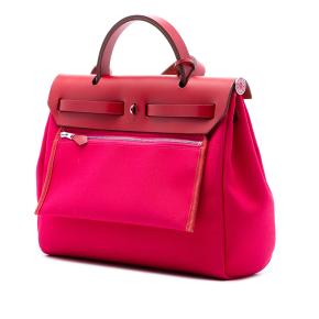 Hermes Pink Toile Herbag Zip 31 Laque 2