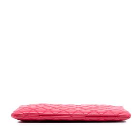 Chanel Red Medium Quilted Lambskin O Case Clutch 3