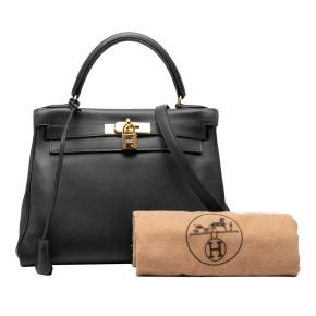 Hermes Black Togo Kelly II Retourne 28 8