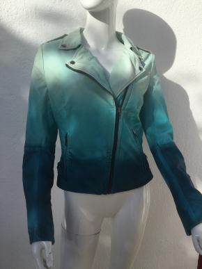 Muubaa Blue Ombre Leather Biker Jacket 2