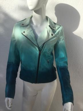 Muubaa Blue Ombre Leather Biker Jacket 3