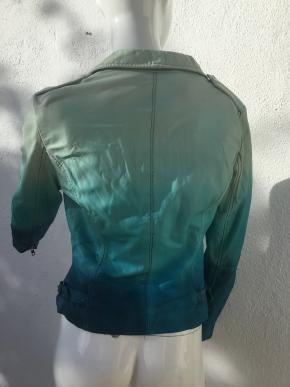 Muubaa Blue Ombre Leather Biker Jacket 7
