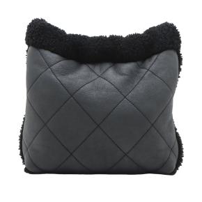 Chanel Black Small Quilted Aged Lambskin and Shearling 22 Bag 2