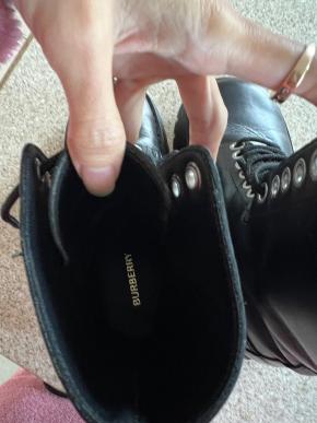 Burberry Black Leather Biker Boots 7