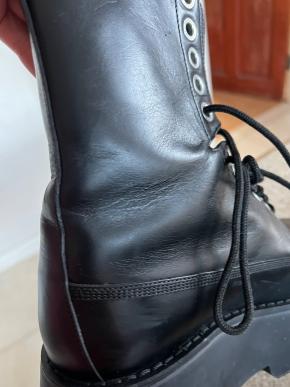 Burberry Black Leather Biker Boots 14