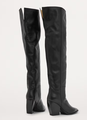 AllSaints Leather Reina Knee-High Boots 90 3