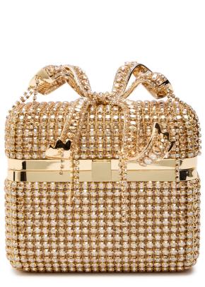 Self Portrait Crystal-Embellished Satin Box Clutch 3