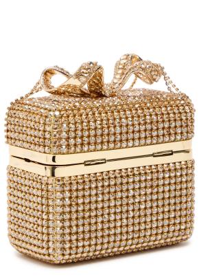 Self Portrait Crystal-Embellished Satin Box Clutch 4