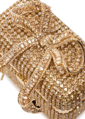 Self Portrait Crystal-Embellished Satin Box Clutch 5