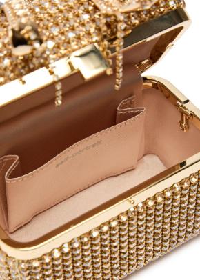 Self Portrait Crystal-Embellished Satin Box Clutch 6
