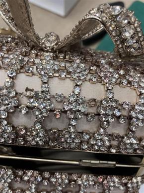 Self Portrait Crystal-Embellished Satin Box Clutch 7