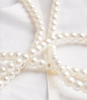 Carven Faux Pearl-Neck T-Shirt 4