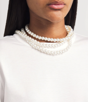 Carven Faux Pearl-Neck T-Shirt 5