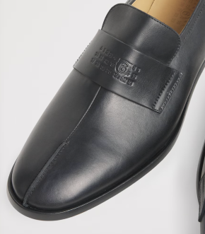 MM6 Maison Margiela Leather Debossed Logo Loafers 4