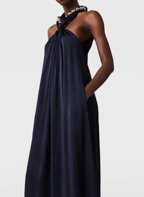 Stella McCartney Navy Satin Embellished Gown 3