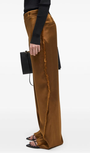 Aeron Gold Satin Straight-Leg Fjord Trousers 4