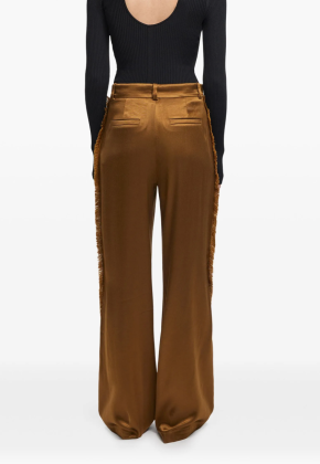 Aeron Gold Satin Straight-Leg Fjord Trousers 2