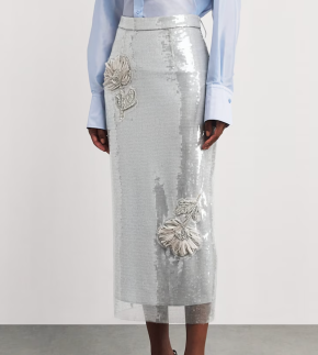 ask Condition forst Huishan Zhang Sequin Floral Oakley Pencil Skirt 2