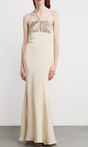 Roland Mouret Silk Embellished Halterneck Maxi Dress 4