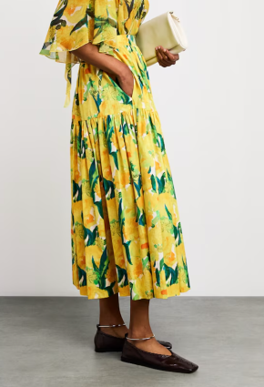 La Doublej Floral Pleated Oscar Maxi Skirt 2