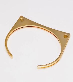 Saint Laurent Polished Brass Bangle 2