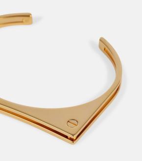 Saint Laurent Polished Brass Bangle 10
