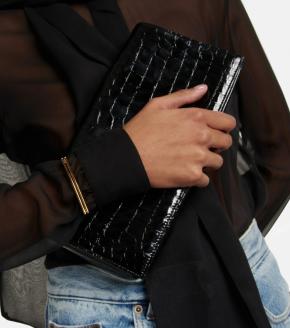 Saint Laurent Polished Brass Bangle 3