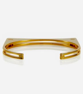 Saint Laurent Polished Brass Bangle 11