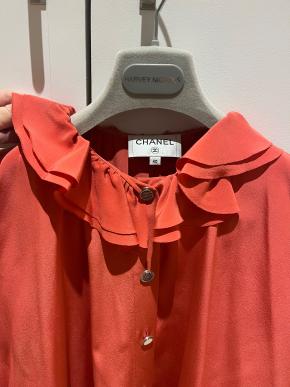 Chanel Orange Silk Blouse 2020 7