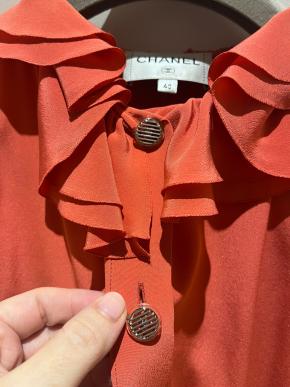 Chanel Orange Silk Blouse 2020 5