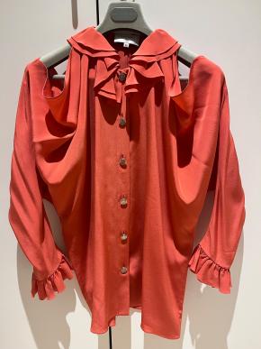 Chanel Orange Silk Blouse 2020 4