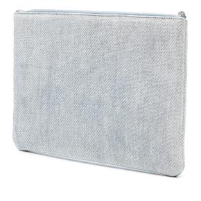 Chanel Grey Large Tweed Deauville O Case Clutch 2
