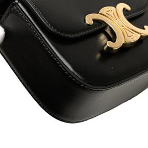 Celine Black Mini Shiny Calfskin Triomphe Crossbody 9