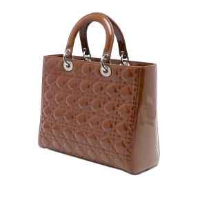 Dior Tan Large Patent Cannage Lady Dior 2