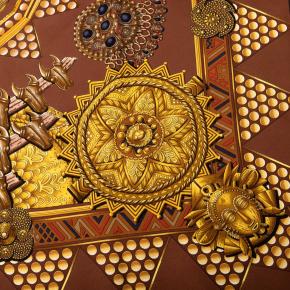 Hermes L'Or des Chefs Silk Scarf 90 5