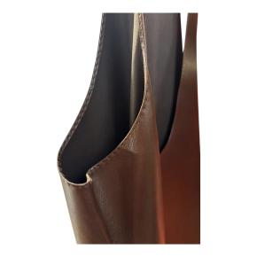 Saint Laurent Brown Leather Plunge Neck Vest 4