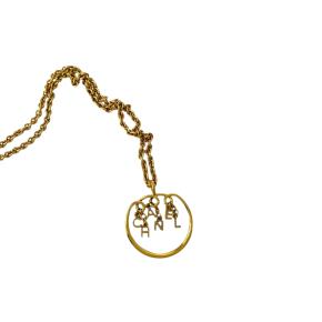 Chanel Gold Plated Letter Charms Pendant Necklace 2