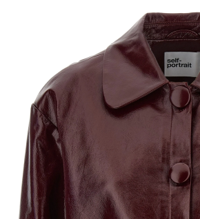 Self-Portrait Cropped Leather Jacket 3