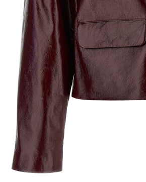 Self-Portrait Cropped Leather Jacket 5