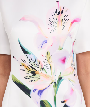 LEO LIN Satin Floral Caroline Midi Dress 3