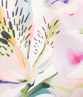 LEO LIN Satin Floral Caroline Midi Dress 4