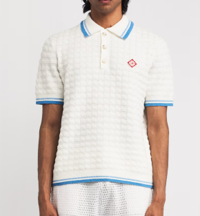 Casablanca Cotton-Blend Bouclé Polo Shirt 2