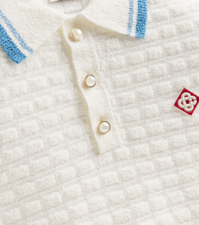 Casablanca Cotton-Blend Bouclé Polo Shirt 4