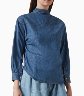 A.W.A.K.E. Mode Blue Long-Sleeve Denim Shirt 3